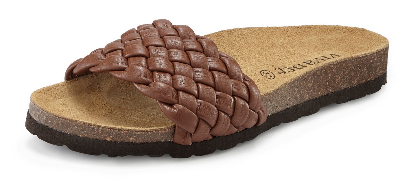 Vivance by Lascana Mule, Sandale, offener Schuh, Sommerschuh, Pantolette NEU mit komfortablem Korkfußbett & weicher Innensohle aus Leder – Bild 2 von 5