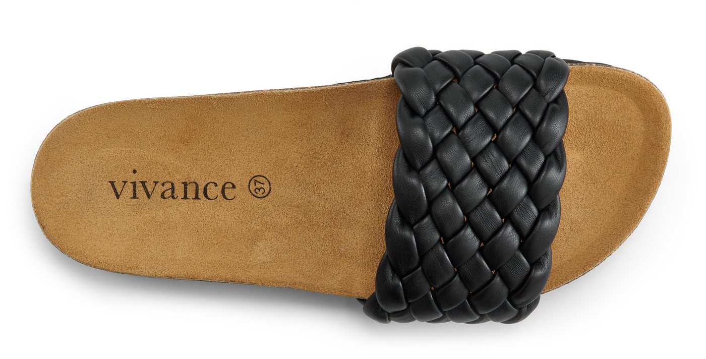 Vivance by Lascana Mule, Sandale, offener Schuh, Sommerschuh, Pantolette NEU mit komfortablem Korkfußbett & weicher Innensohle aus Leder – Bild 4 von 5