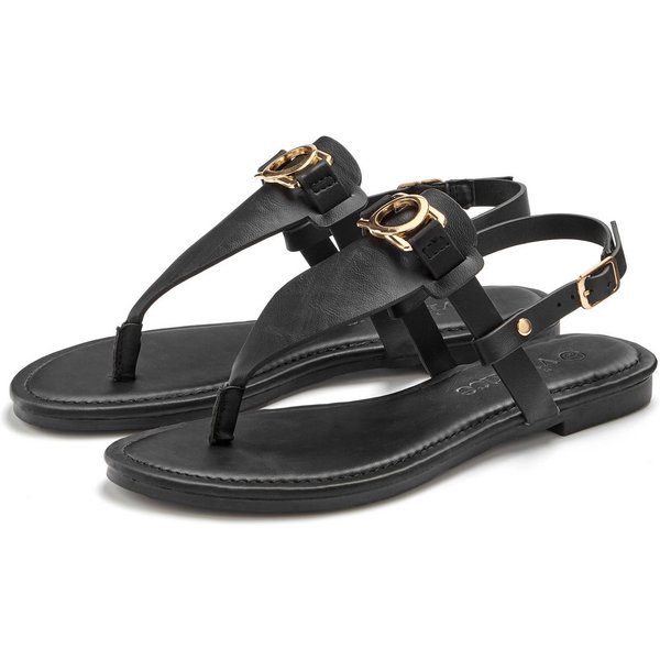 Vivance by Lascana Sandale, Sommerschuh, Pantolette, Zehentrenner NEU mit Schmuckelement & weicher Innensohle VEGAN