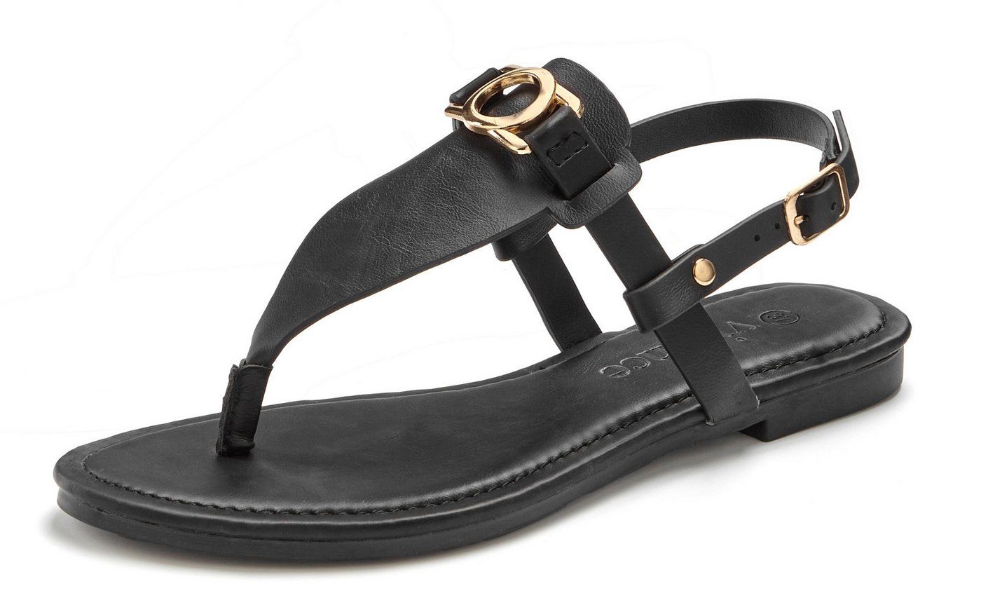 Vivance by Lascana Sandale, Sommerschuh, Pantolette, Zehentrenner NEU mit Schmuckelement & weicher Innensohle VEGAN – Bild 2 von 5