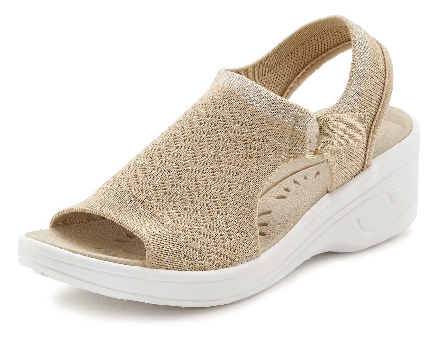 Vivance by Lascana Sandale, Sommerschuh, offener Schuh, Keilsandalette, Sandalette mit Keilabsatz und Klettverschluss VEGAN – Bild 3 von 5