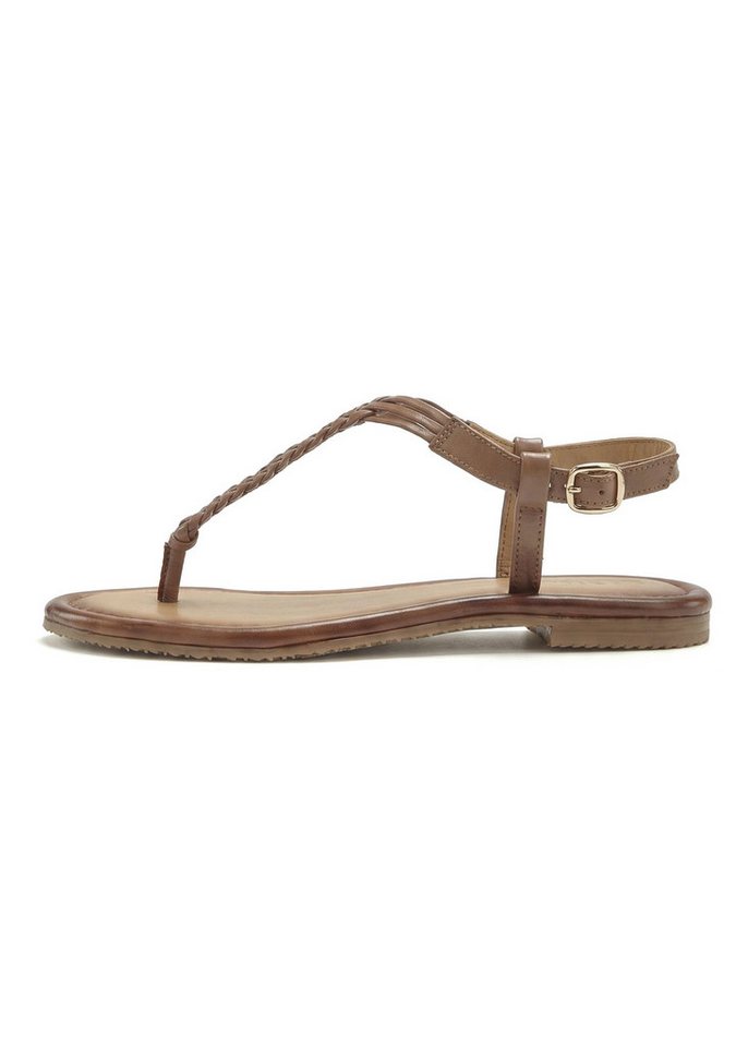 Vivance by Lascana Sandalette, Sommerschuh, Sandale, Ledersandale, Zehentrenner aus Leder mit Flecht-Optik – Bild 3 von 5