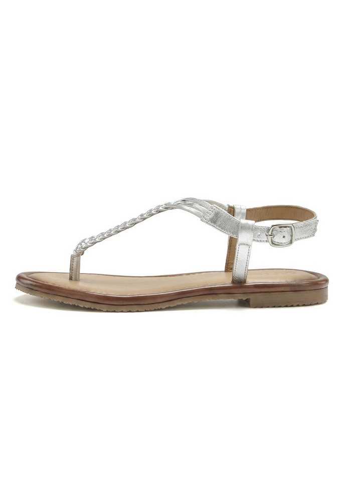 Vivance by Lascana Sandalette, Sommerschuh, Sandale, Ledersandale, Zehentrenner aus Leder mit Flecht-Optik – Bild 3 von 5