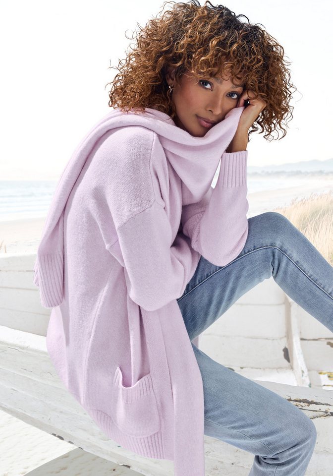 Vivance by Lascana Strickjacke (Set, mit Schal) aus kuscheliger Strickqualität, Cardigan – Bild 3 von 5