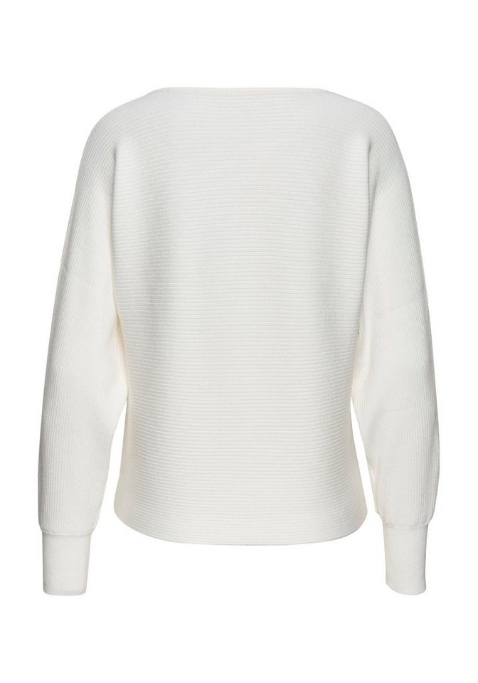 Vivance by Lascana Strickpullover mit U-Boot-Ausschnitt Rippstrickpullover mit Fledermausärmeln, supersofter Strick, Oversize – Bild 3 von 5