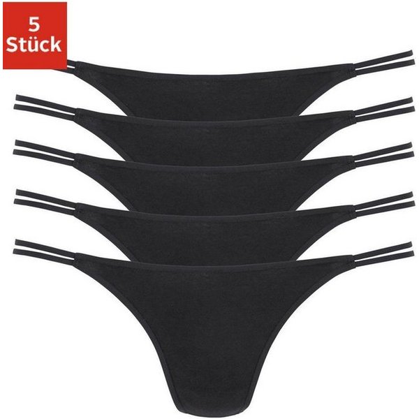 Vivance by Lascana String (5er-Pack) aus elastischer Baumwolle