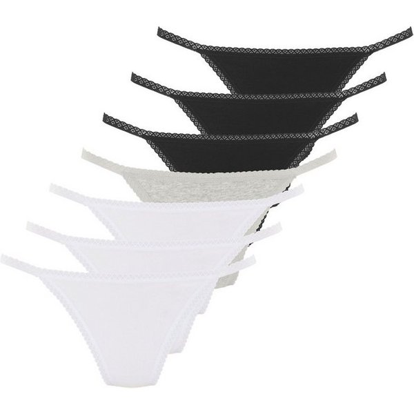 Vivance by Lascana String (7er-Pack) mit feiner Spitzeneinfassung und aus weicher Baumwollqualität
