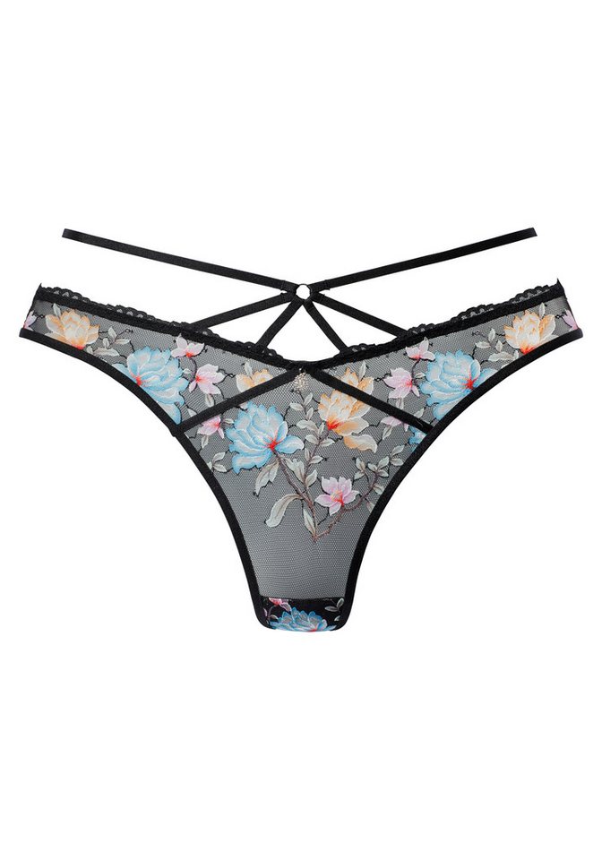 Vivance by Lascana String aus bunter, floraler Spitze mit Bänder-Optik – Bild 2 von 5