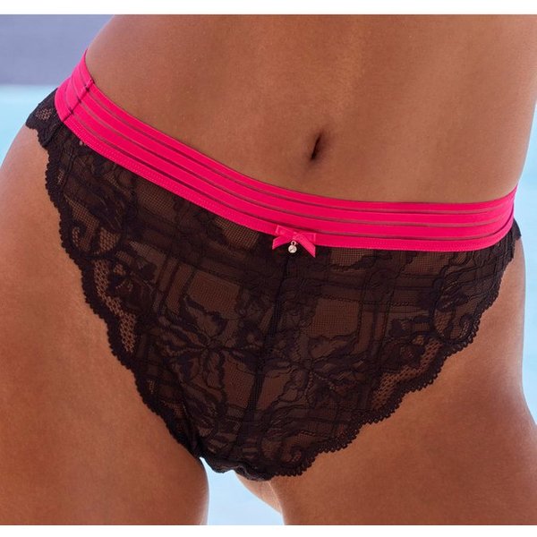Vivance by Lascana Tanga aus elastischer Spitze mit modischen Kontrastfarben