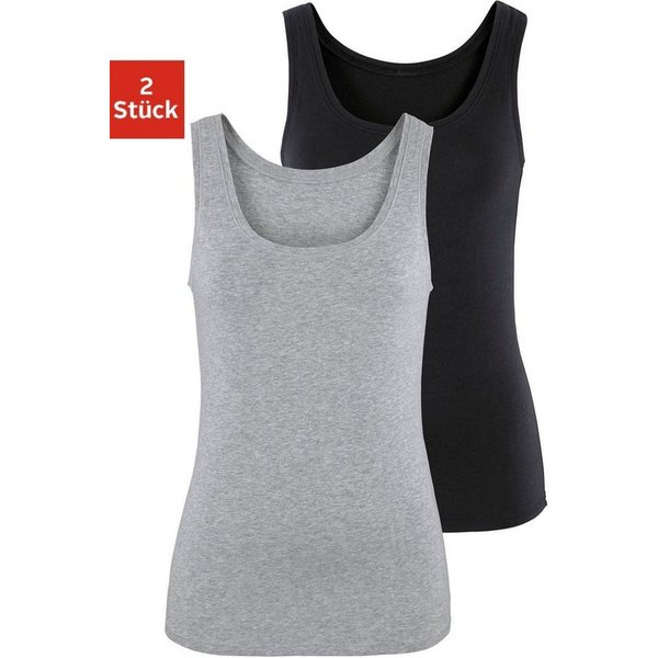 Vivance by Lascana Tanktop (2er-Pack) aus elastischer Baumwoll-Qualität