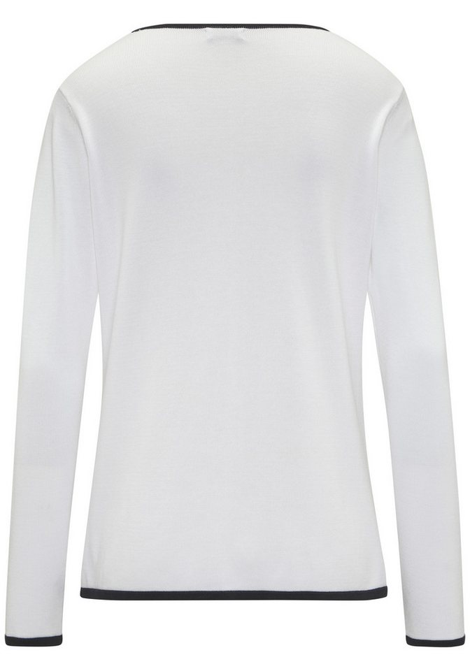 Vivance by Lascana V-Ausschnitt-Pullover mit Kontrastkanten an den Abschlüssen Basic-Pullover mit V-Ausschnitt, weicher Feinstrickpullover, casual – Bild 4 von 5