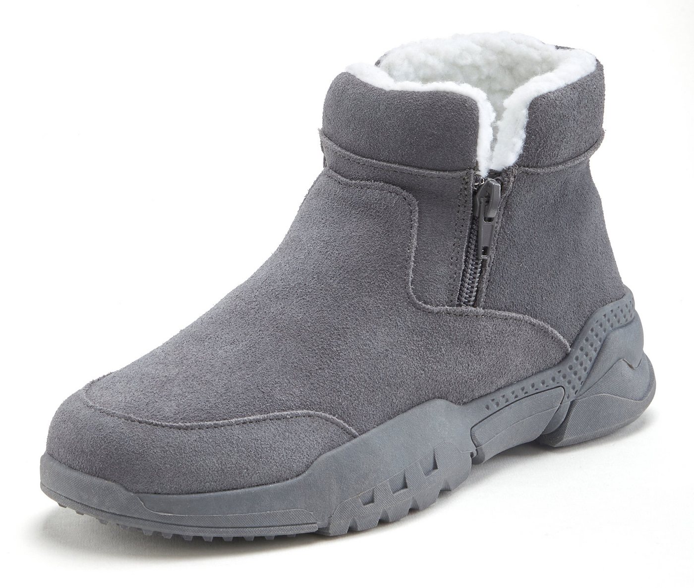 Vivance by Lascana Winterstiefel, Stiefel, Boots, Outdoorboots, Stiefelette aus weichem Veloursleder mit Warmfutter – Bild 3 von 5