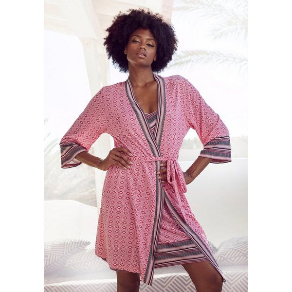 Vivance Dreams by Lascana Kimono, Kurzform, Single-Jersey, Kimono-Kragen, Gürtel, in schönem Ethno-Design