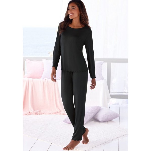 Vivance Dreams by Lascana Pyjama (Set, 2 tlg) mit Babylock-Saum