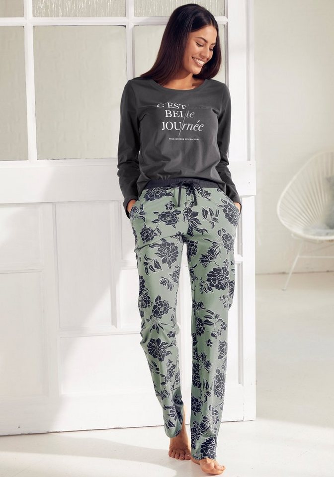 Vivance Dreams by Lascana Pyjama (Set, 2 tlg) mit großem Blumen-Druck – Bild 3 von 5