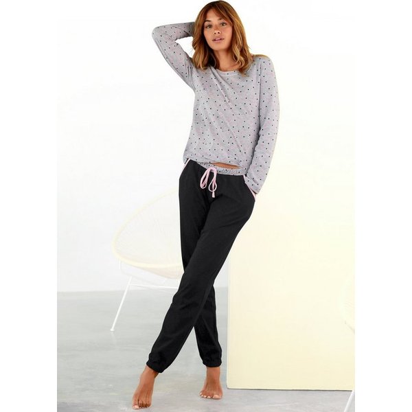 Vivance Dreams by Lascana Pyjama (Set, 2 tlg) mit gemustertem Longsleeve