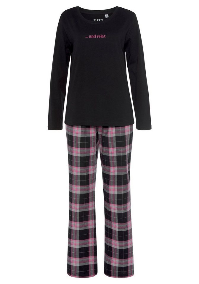 Vivance Dreams by Lascana Pyjama (Set, 2 tlg) aus kuschelig weichem Flanell – Bild 2 von 5