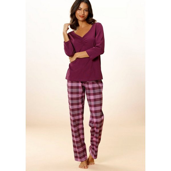 Vivance Dreams by Lascana Pyjama (Set, 2 tlg) mit karierter Hose