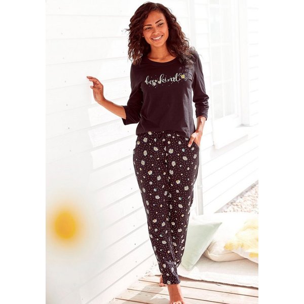 Vivance Dreams by Lascana Pyjama (Set, 2 tlg) mit Gänseblümchen-Druck