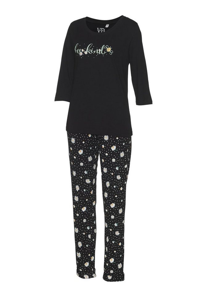 Vivance Dreams by Lascana Pyjama (Set, 2 tlg) mit Gänseblümchen-Druck – Bild 3 von 5