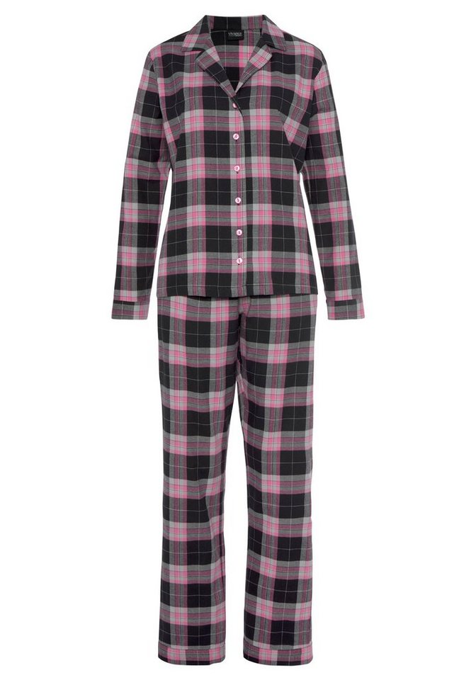 Vivance Dreams by Lascana Pyjama (Set, 2 tlg) aus kuschelig weichem Flanell – Bild 2 von 5