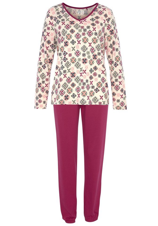 Vivance Dreams by Lascana Pyjama (Set, 2 tlg) mit grafisch-floralem Alloverdruck – Bild 2 von 5