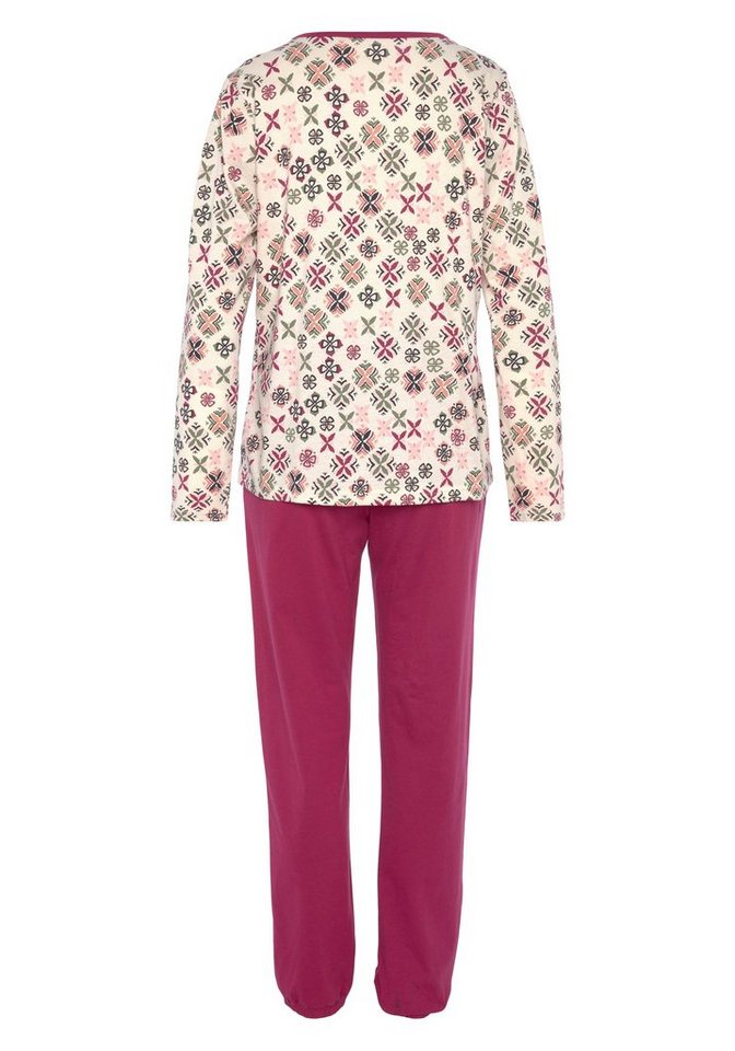 Vivance Dreams by Lascana Pyjama (Set, 2 tlg) mit grafisch-floralem Alloverdruck – Bild 3 von 5