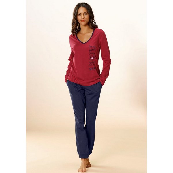 Vivance Dreams by Lascana Pyjama (Set, 2 tlg) mit seitlichem Frontdruck