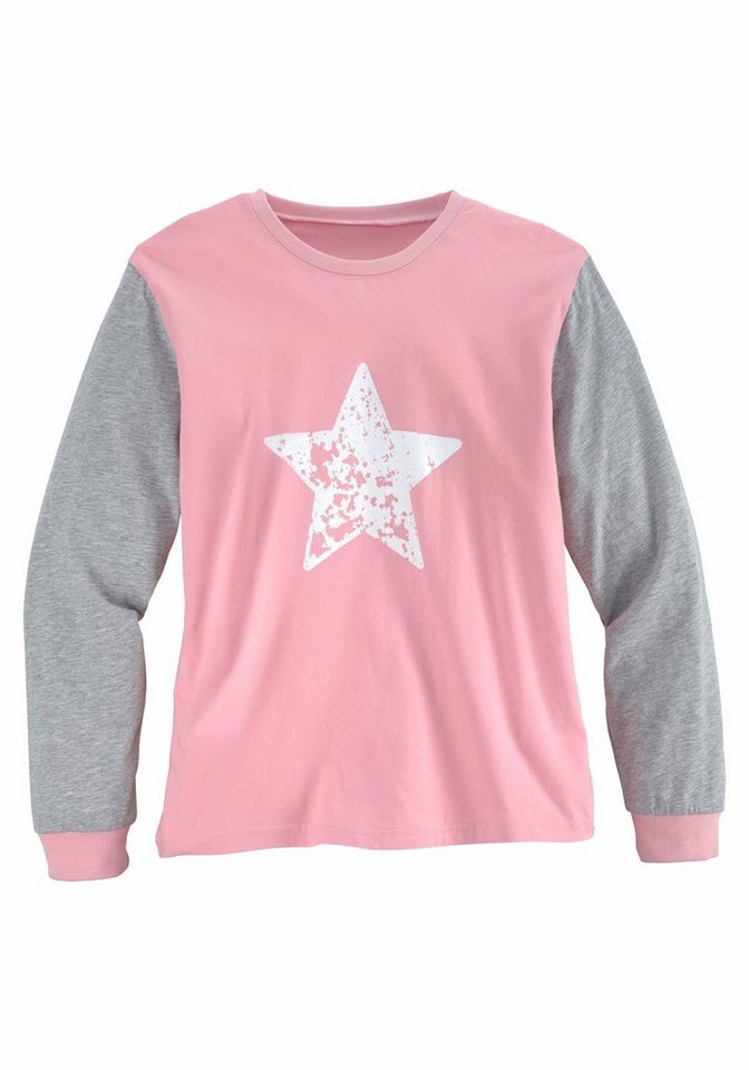 Vivance Pyjama (2 tlg., 1 Set) langer Schlafanzug mit Sternendruck, aus Baumwolle – Bild 3 von 5
