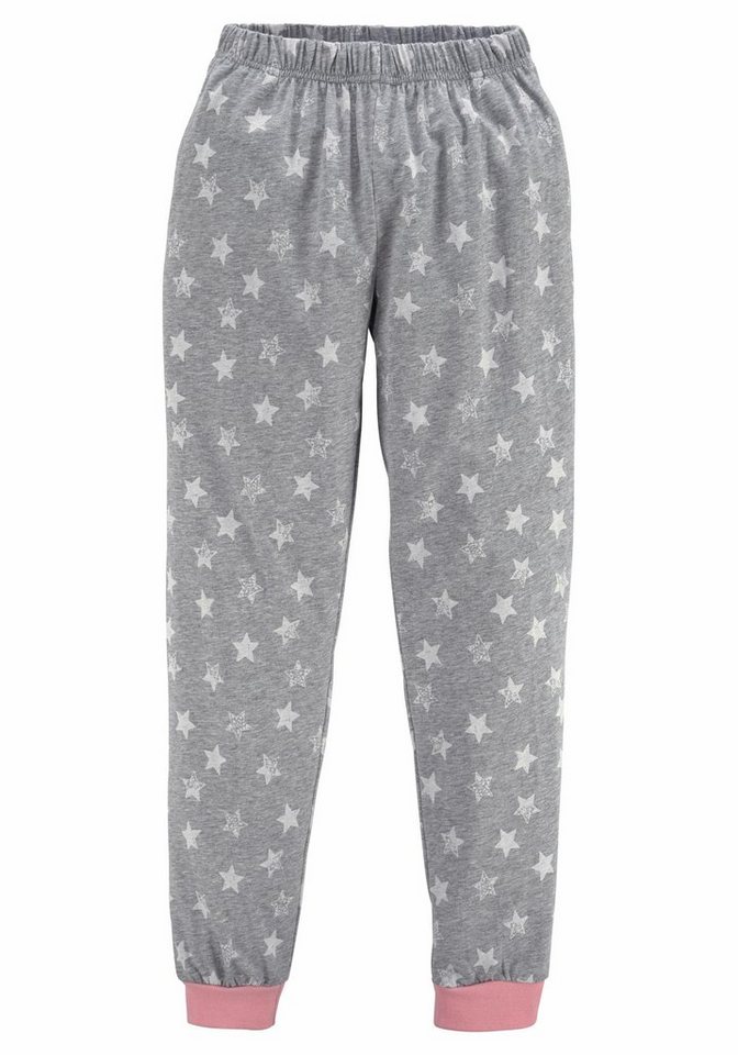 Vivance Pyjama (2 tlg., 1 Set) langer Schlafanzug mit Sternendruck, aus Baumwolle – Bild 4 von 5