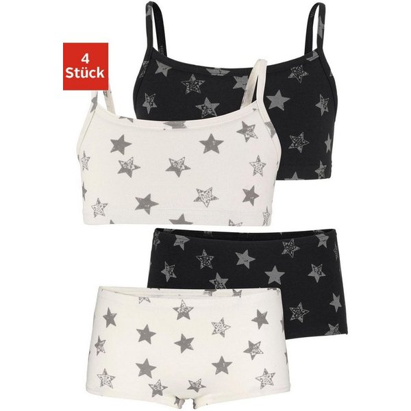 Vivance Set: Bustier (Set, 4-tlg., mit Panty) mit Sternendruck, Baumwollmischung