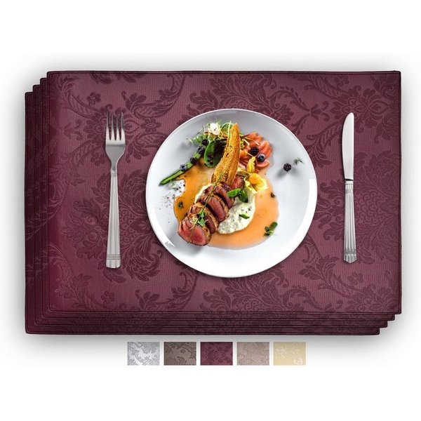 Vivi Idee Platzset Geprägte luxuriöse Tischsets Tischmatte Kunstleder, abwischbar, wasserdicht, Anti-Rutsch, beidseitig, 46 x 31 cm, 4er Set
