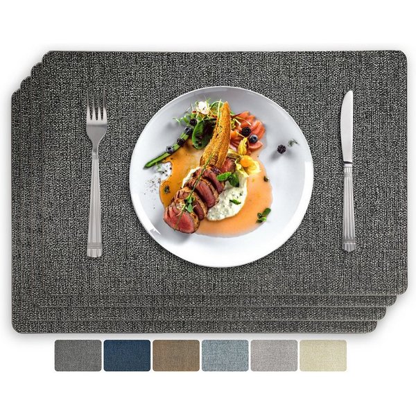 Vivi Idee Platzset Tischset Tischmatte Kunstleder, abwischbar wasserdicht Anti-Rutsch, Hitzebeständig beidseitig, 45 x 30 cm, 4er Set