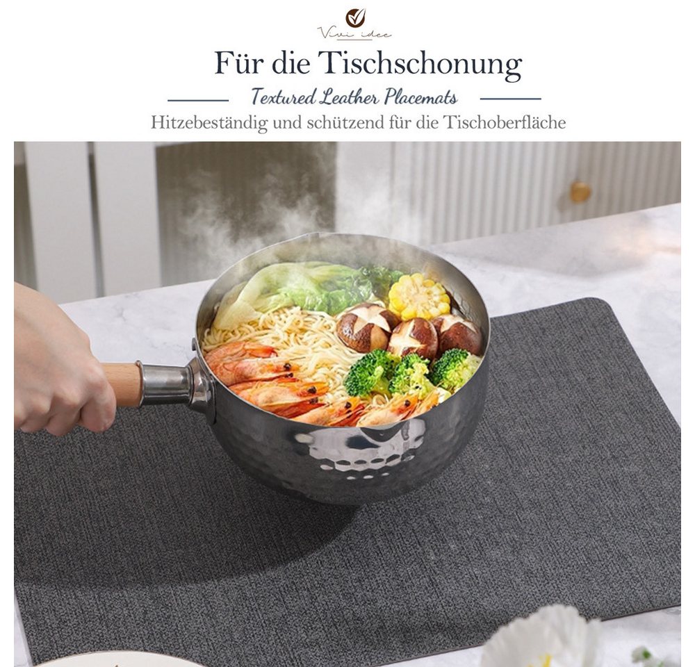Vivi Idee Platzset Tischset Tischmatte Kunstleder, abwischbar wasserdicht Anti-Rutsch, Hitzebeständig beidseitig, 45 x 30 cm, 4er Set – Bild 4 von 5