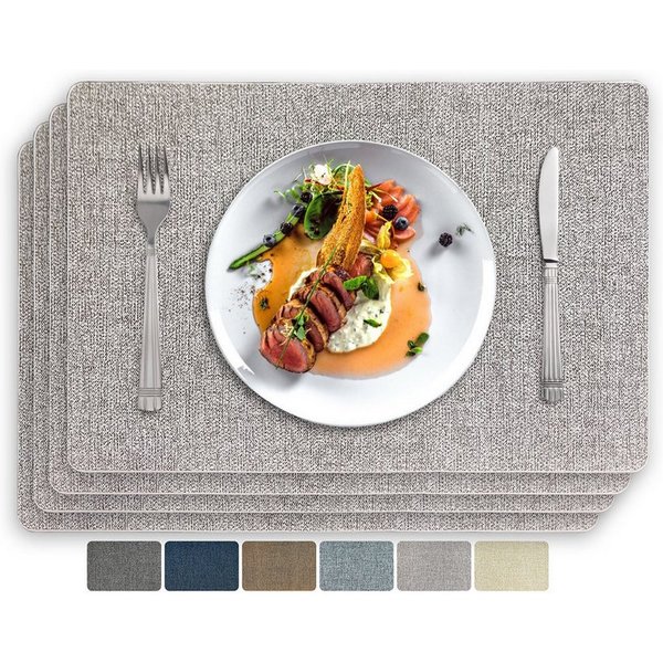 Vivi Idee Platzset Tischset Tischmatte Kunstleder, abwischbar wasserdicht Anti-Rutsch, Hitzebeständig beidseitig, 45 x 30 cm, 4er Set