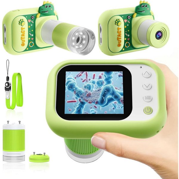 Vivitar 1000X, 2-in-1 Digital Mikroskop mit 2,4 Zoll Bildschirm Kindermikroskop (1080P HD Kinderkamera mit Foto & Video, 8 LED-Lichtern, einstellbarem)