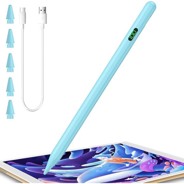Vivitar Eingabestift iPad, Active Stylus Pen - Handfläschenerkennung mit 5 Ersatzspitzen (Batterieanzeige, Magnetbefestigung, Neigungsempfindlichkeit mit präzis