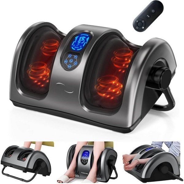 Vivitar Fußmassagegerät mit Wärmefunktion, 4 Massageprogrammen, 3 Geschwindigkeitsstufen, Knet- und Rollmassage, 96 Massagepunkten, 10 Massagerollen 1-tlg., 360