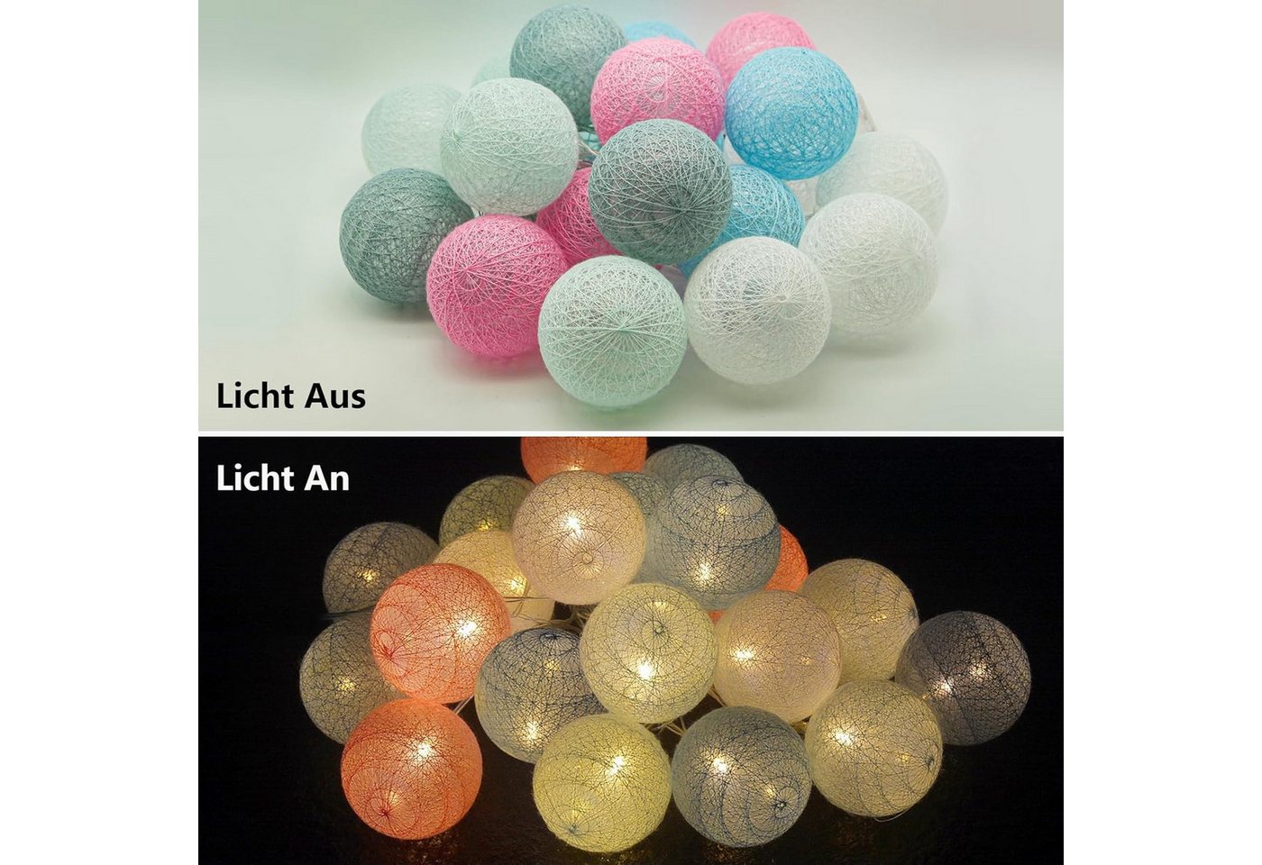 Vivitar LED-Lichternetz Dimmbares Wattebausch-Licht mit Fernbedienung – USB + Batteriefach, 8 Lichtmodi, 5 Helligkeitsstufen, ideal für Weihnachten – Bild 3 von 5