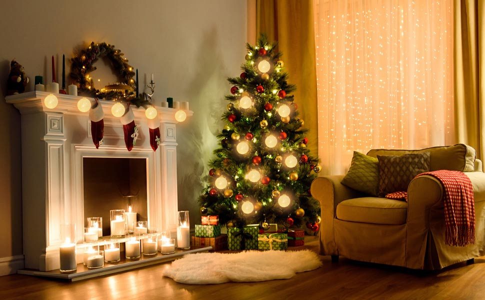 Vivitar LED-Lichternetz Dimmbares Wattebausch-Licht mit Fernbedienung – USB + Batteriefach, 8 Lichtmodi, 5 Helligkeitsstufen, ideal für Weihnachten – Bild 5 von 5