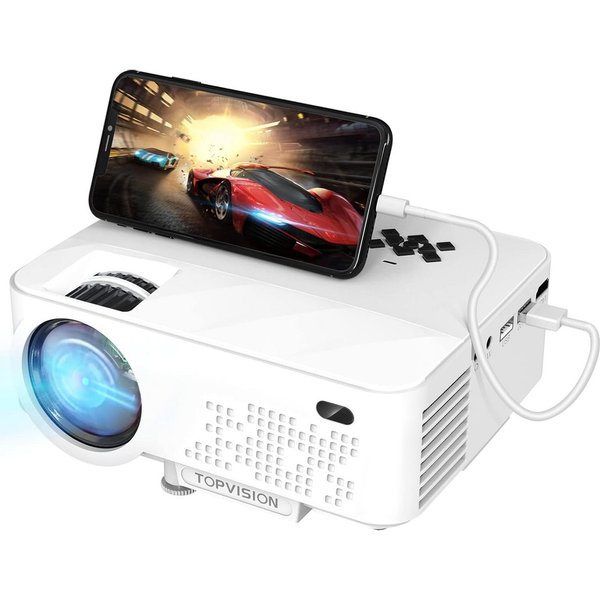 Vivitar Mini Beamer mit Screen Mirroring, 7000 Lumen Heimkino FULL HD LED-Beamer (7000 lm, 1080P px, 1080P Video Beamer mit 240" Display, 90000 Stunden LCD)