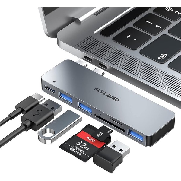 Vivitar USB-C Hub für MacBook Pro & Air mit Thunderbolt 3, 3× USB 3.0 USB-Adapter schnelle und stabile Verbindungen, Datenübertragung mit bis zu 5 Gbit/s zu Doc