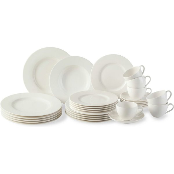 vivo Villeroy & Boch Group Kombiservice Basic White Kombiset 30tlg, Porzellan