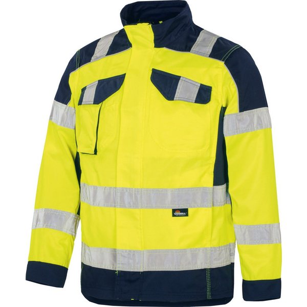 vizwell Arbeitsjacke Herren Warnschutz Bundjacke Arbeitsjacke orange oder gelb reflektierend - strapazierfähig und zertifiziert