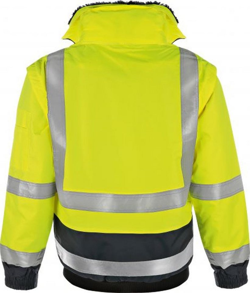 vizwell Pilotenjacke Warnschutz Pilotenjacke Arbeitsjacke Winterjacke Funktionsjacke durch abtrennbare Ärmel auch als Weste tragbar – Bild 2 von 5