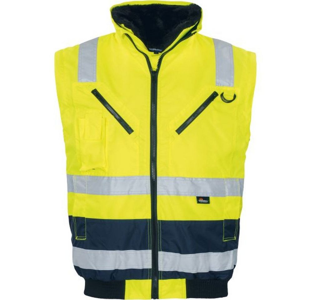 vizwell Pilotenjacke Warnschutz Pilotenjacke Arbeitsjacke Winterjacke Funktionsjacke durch abtrennbare Ärmel auch als Weste tragbar – Bild 3 von 5