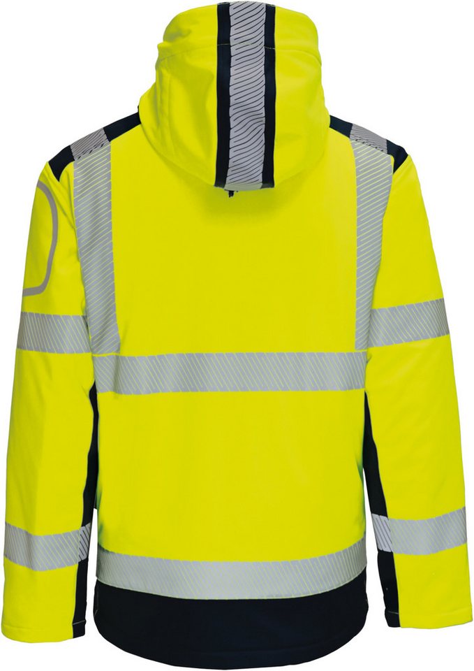 vizwell Softshelljacke 3 in 1 Warnschutz Winter-Softshelljacke Arbeitsjacke neon gelb orange warme, robuste Winterjacke oder Weste. Zertifiziert – Bild 2 von 5