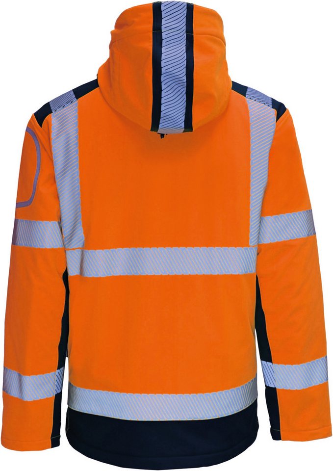 vizwell Softshelljacke 3 in 1 Warnschutz Winter-Softshelljacke Arbeitsjacke neon gelb orange warme, robuste Winterjacke oder Weste. Zertifiziert – Bild 2 von 5