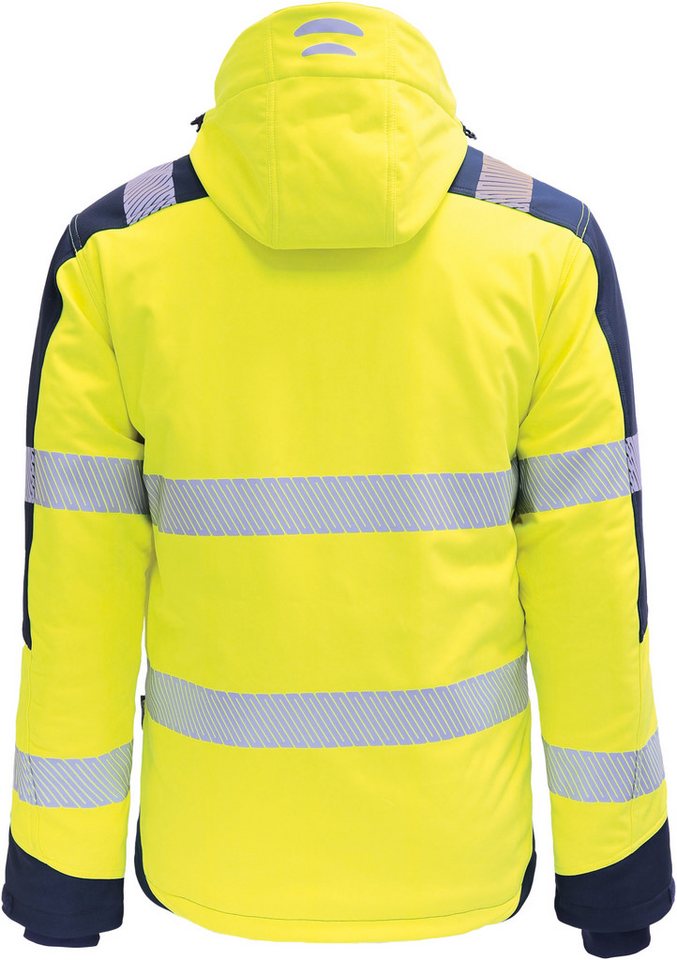 vizwell Softshelljacke Herren Warnschutz Winter-Softshelljacke Arbeitsjacke mit Kapuze robust, wärmend und zertifiziert – Bild 4 von 5