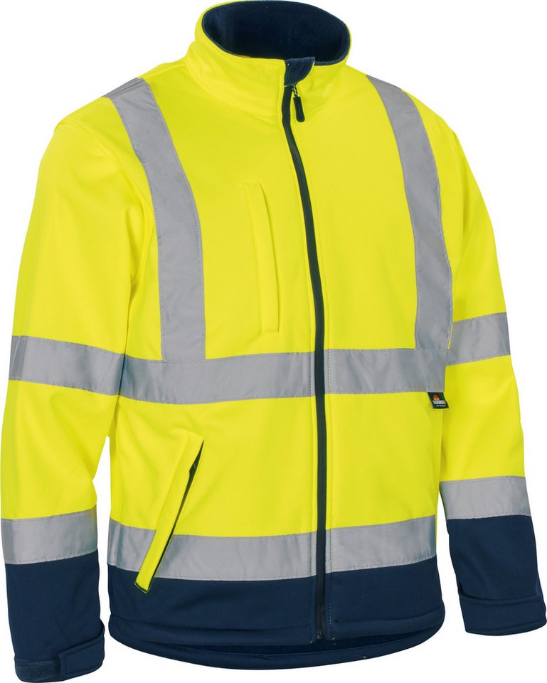 vizwell Softshelljacke Warnschutz Sicherheitsjacke orange gelb zertifiziert – Bild 4 von 4